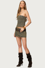 Camelia Strapless Denim Corset