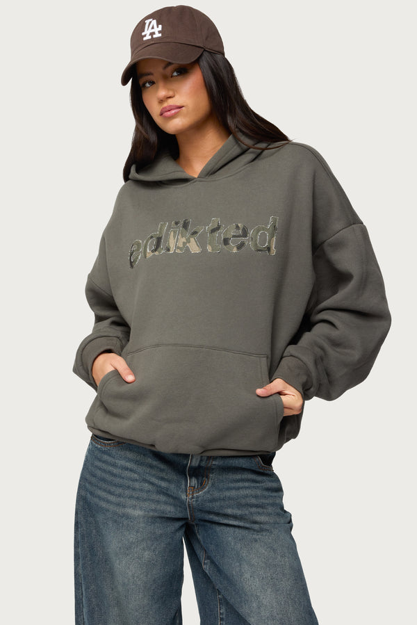 Camo Cutie Edikted Oversized Hoodie