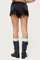 Reisa Lacey Satin Effect Shorts