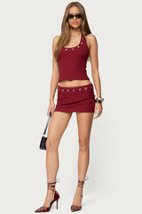 Havana Grommet Ribbed Halter Top