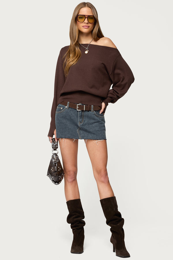 Off Shoulder Oversized Sweater
