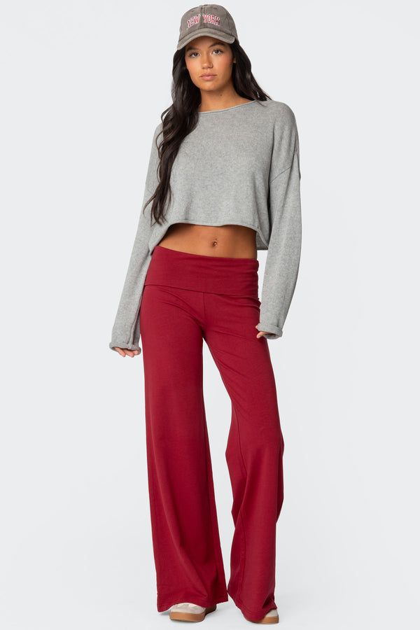 Wide Leg Foldover Pants