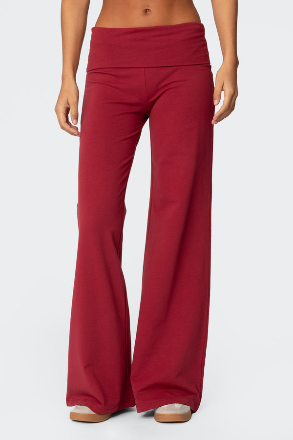 Wide Leg Foldover Pants