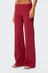Wide Leg Foldover Pants