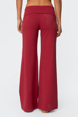 Wide Leg Foldover Pants