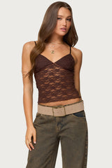Eira Sheer Lace Tank Top