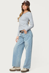 Roma Striped Henley Top