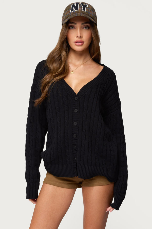 Francine Oversized V Neck Cardigan