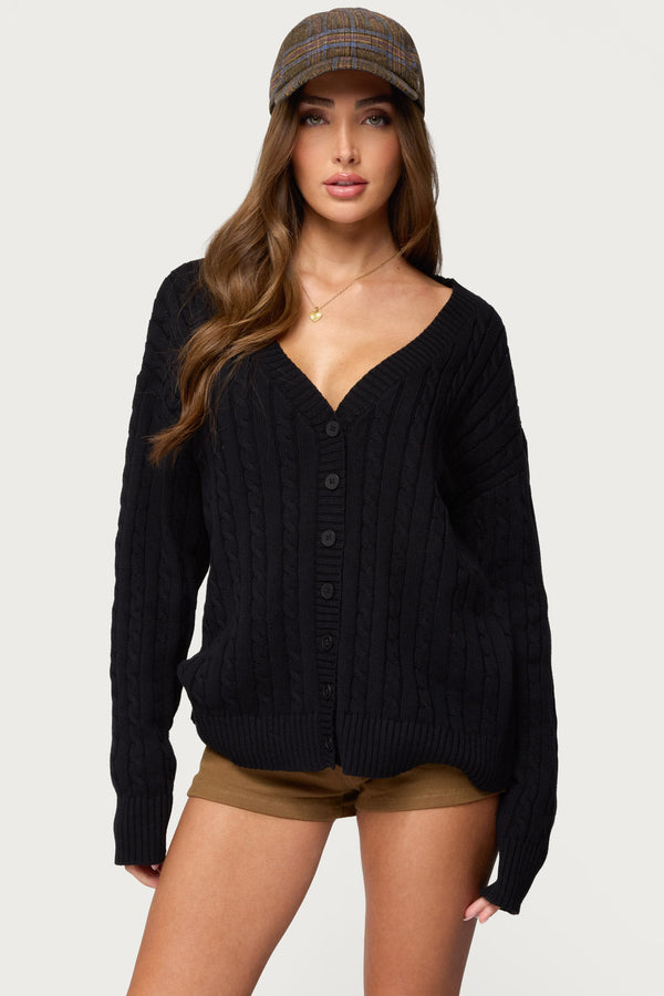Francine Oversized V Neck Cardigan view 1