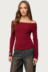 Rebekka Grommet Off Shoulder Top
