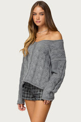 Inga Oversized Cable Knit Sweater