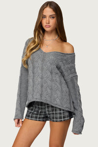 Inga Oversized Cable Knit Sweater