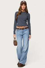 Brianna Striped Long Sleeve T Shirt