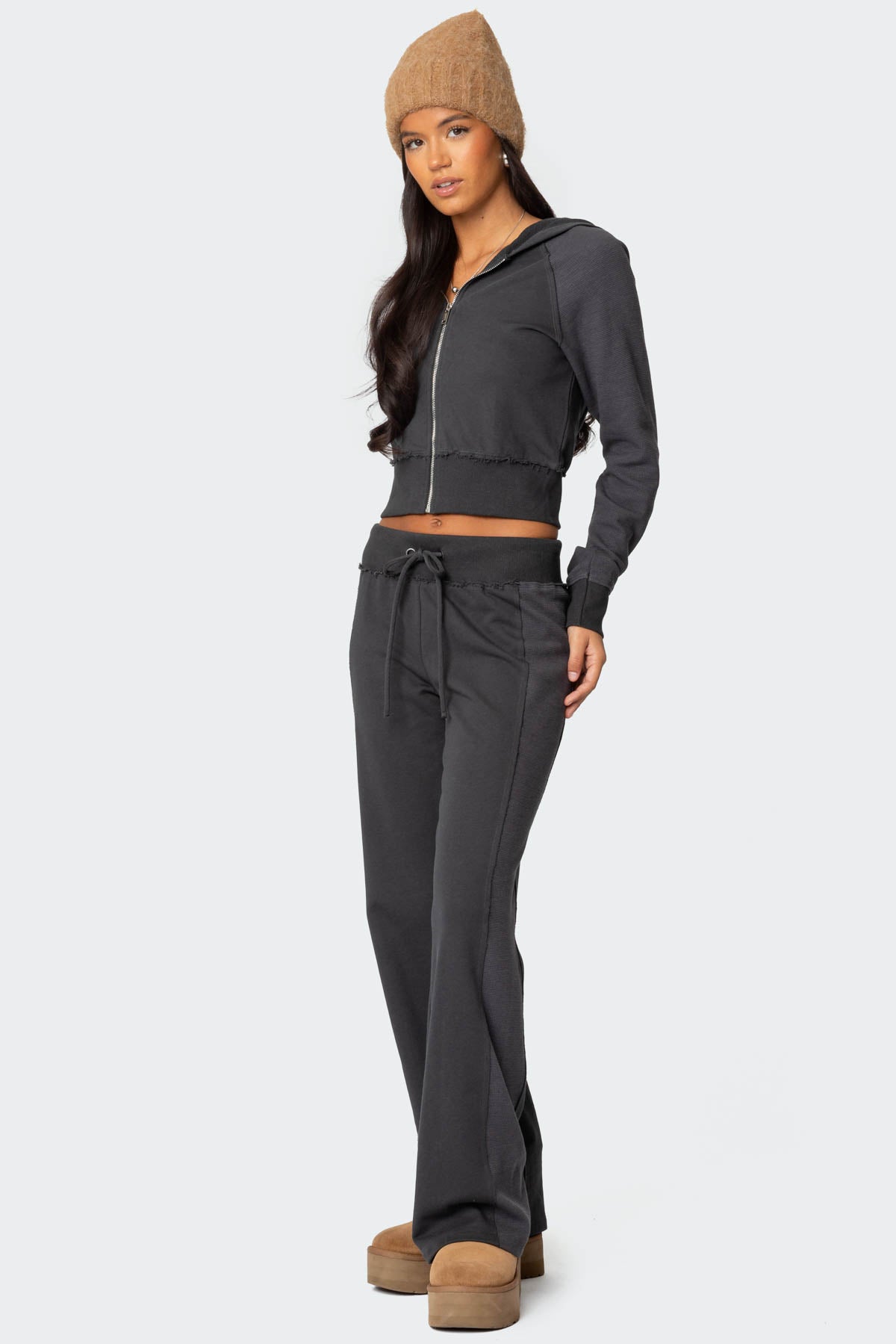 Chandler Waffle Zip Up Hoodie