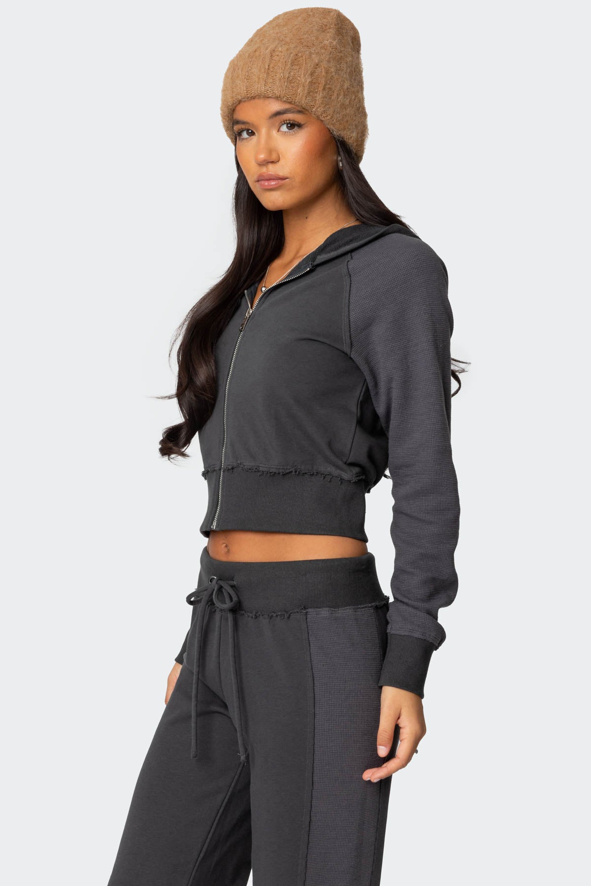 Chandler Waffle Zip Up Hoodie