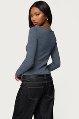 Loria Striped Boat Neck Top