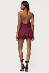Aida Backless Bubble Mini Dress