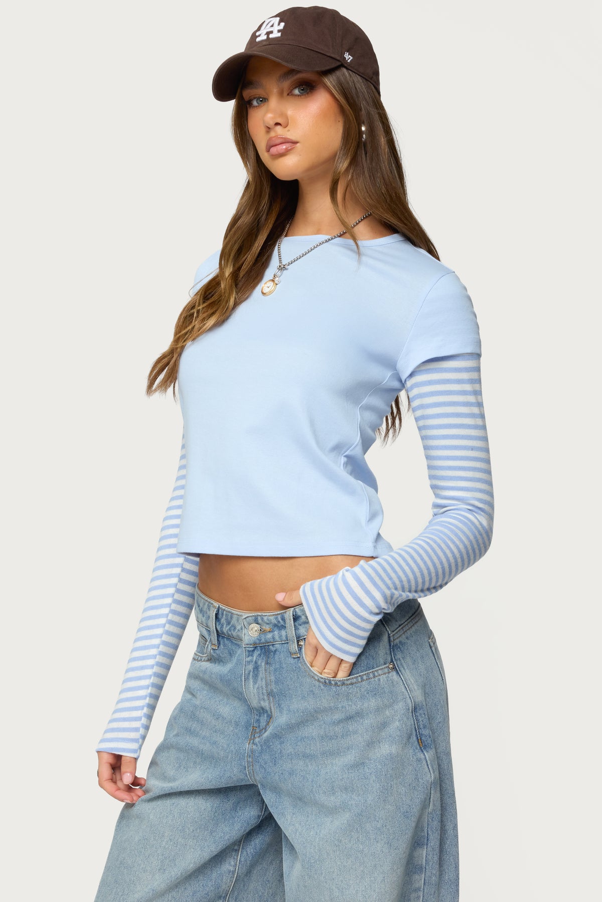 Stripey Layered Long Sleeve T Shirt