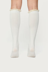 Lacey Ruffle Knee High Socks