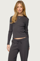 Cicilia Long Sleeve Ribbed T Shirt