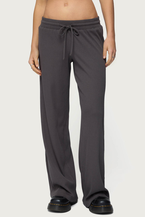 Cicilia Straight Leg Ribbed Pants