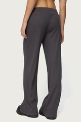 Cicilia Straight Leg Ribbed Pants
