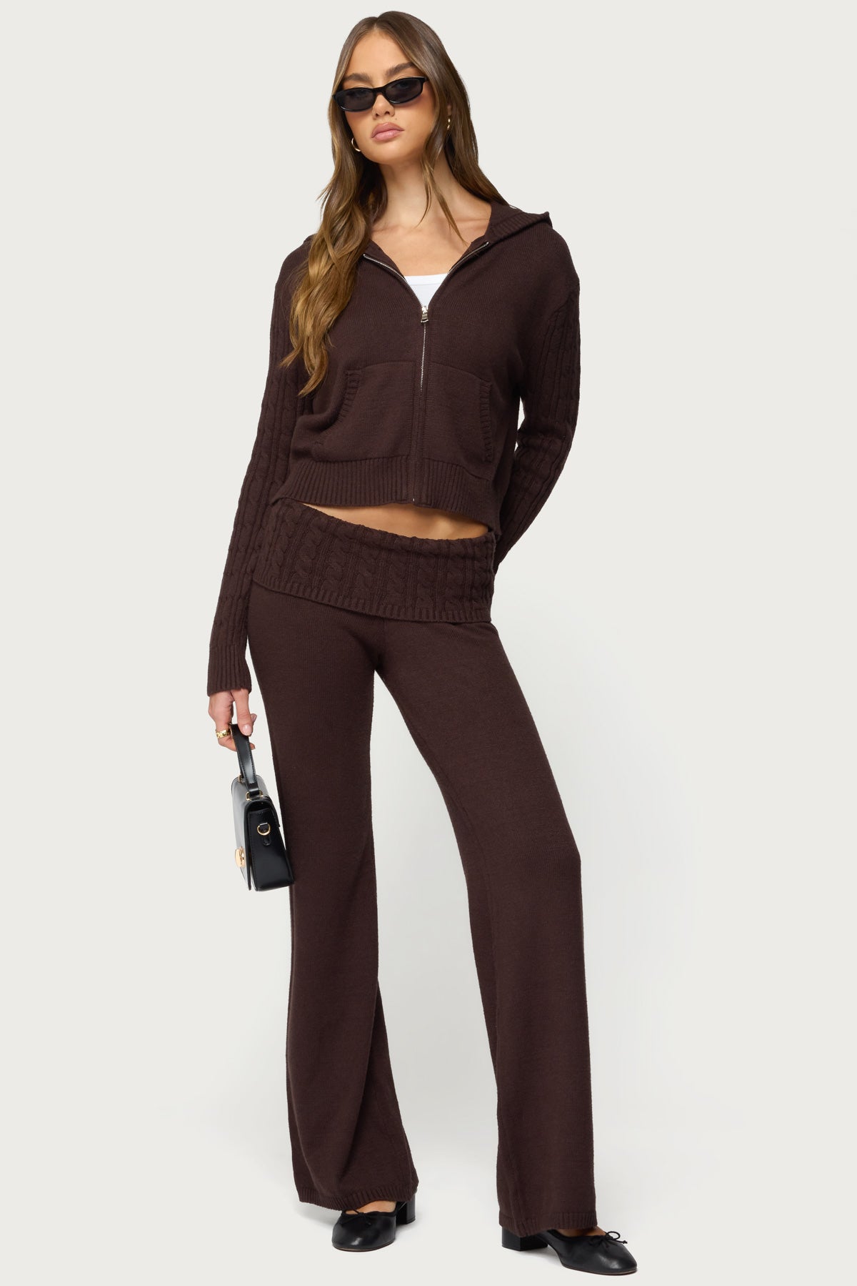 Lula Cable Knit Foldover Pants