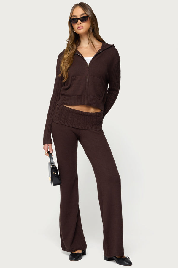 Lula Cable Knit Foldover Pants