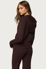 Lula Cable Knit Zip Up Hoodie