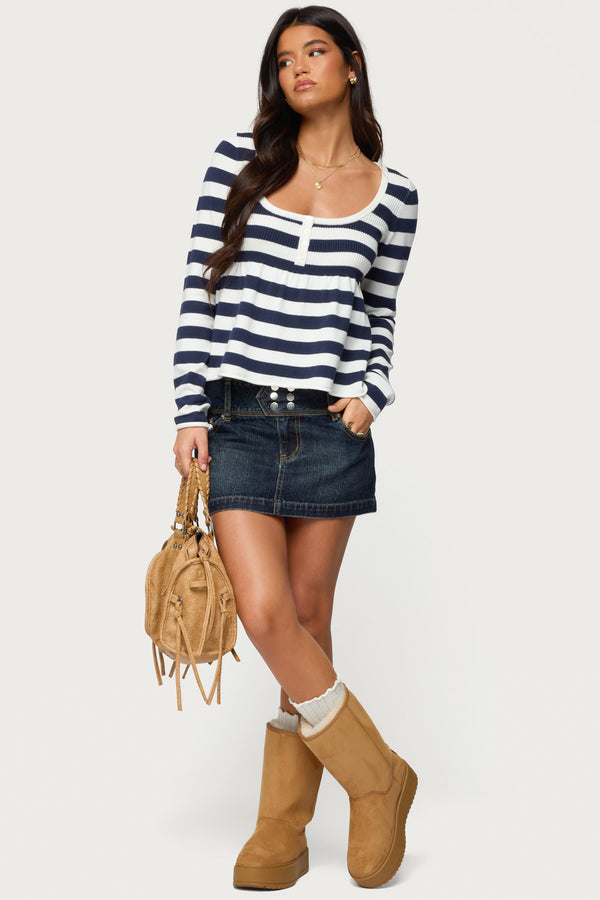 Fatama Denim Mini Skirt