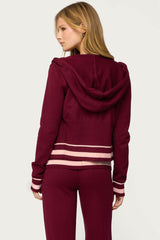 Kaliya Stripey Knit Zip Up Hoodie
