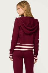 Kaliya Stripey Knit Zip Up Hoodie
