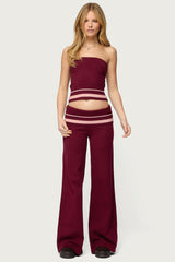 Kaliya Stripey Strapless Knit Top