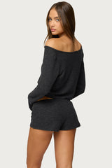 Teddy Cropped Waffle Top