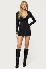 Nairobie Cowl Neck Mini Dress