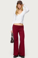 Petite Wide Leg Foldover Pants