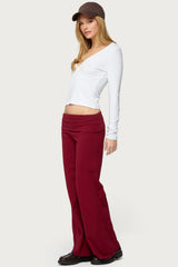 Petite Wide Leg Foldover Pants