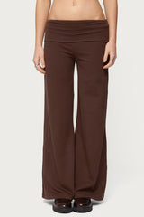 Petite Wide Leg Fold Over Pants