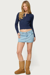 Hadliee Cable Knit Henley Top