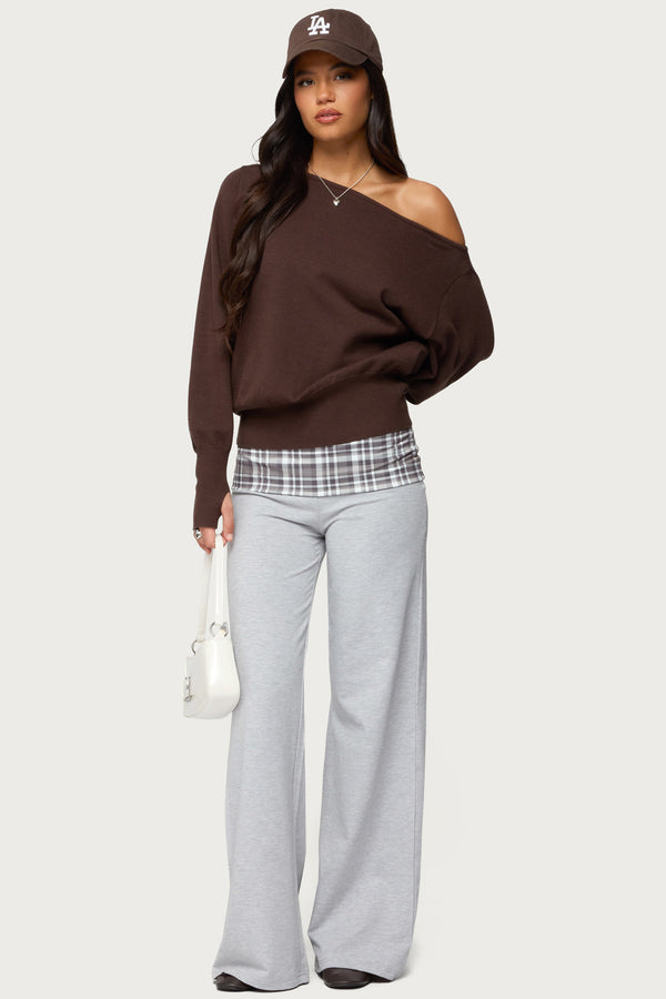 Kimmy Plaid Foldover Waist Pants