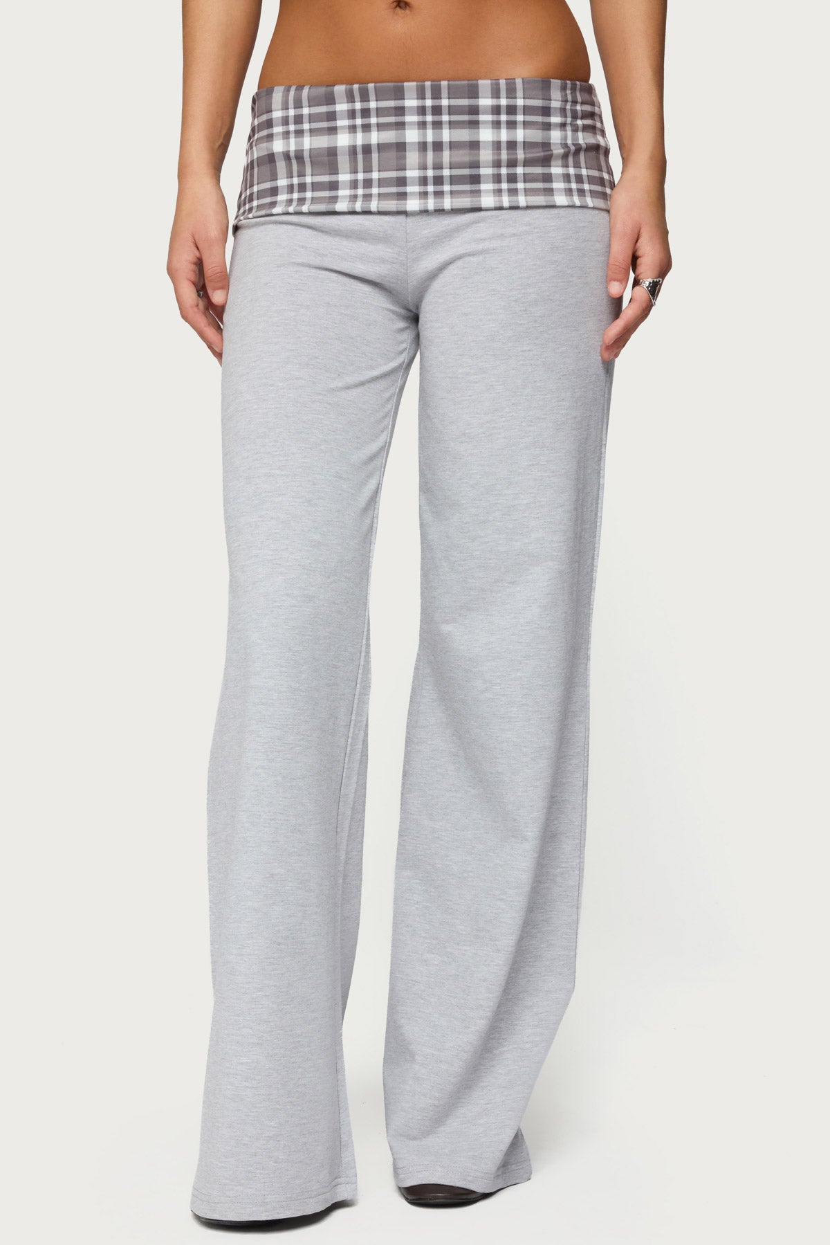 Kimmy Plaid Foldover Waist Pants