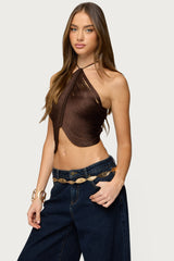 Hara Fringed Crisscross Backless Top