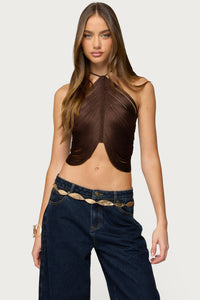 Hara Fringed Crisscross Backless Top