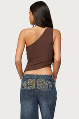 Knotted One Shoulder Asymmetric Top