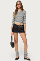 Imelde Striped Boat Neck Top