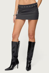 Jazi Grommet Belt Mini Skort