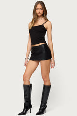 Viki Faux Leather Mini Skort