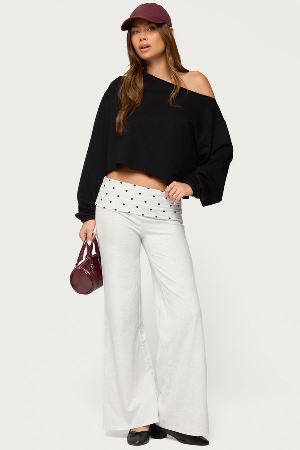 Reeva Polka Dot Foldover Pants view 2