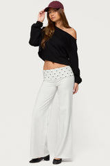 Reeva Polka Dot Foldover Pants
