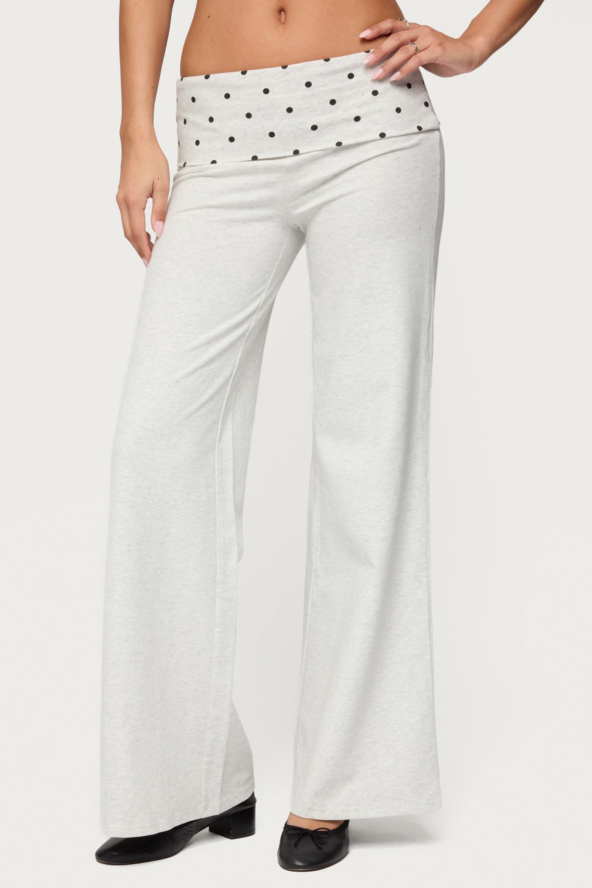 Reeva Polka Dot Foldover Pants